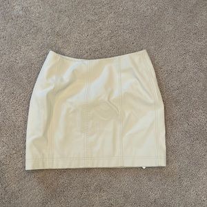 FREE PEOPLE White Leather Skirt